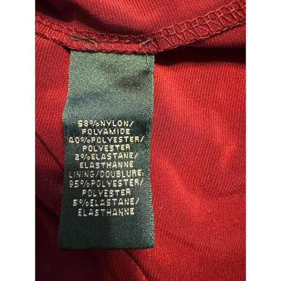 Ralph Lauren Dress 14 Burgundy Lace Sheath Long Sleeve Career Church Party - Picture 9 of 10